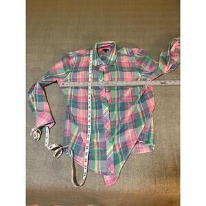 Talbots Pink-ish Plaid Button Up Top - Size L